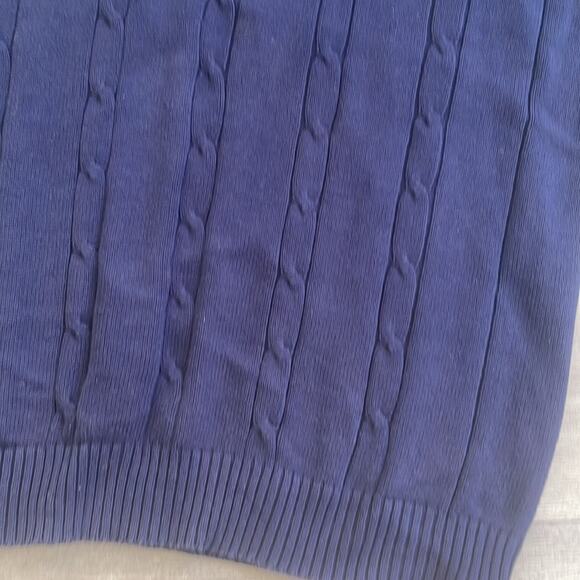 Oscar de la renta size XL 100% cotton navy blue men's sweater - Picture 5 of 10